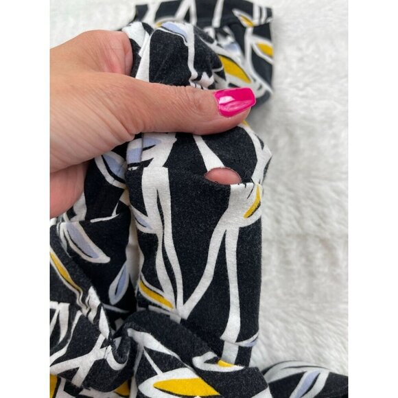 Diane Von Furstenberg Cassidy Knit Wrap Dress 4 DVF Pockets Black Yellow - Picture 5 of 6